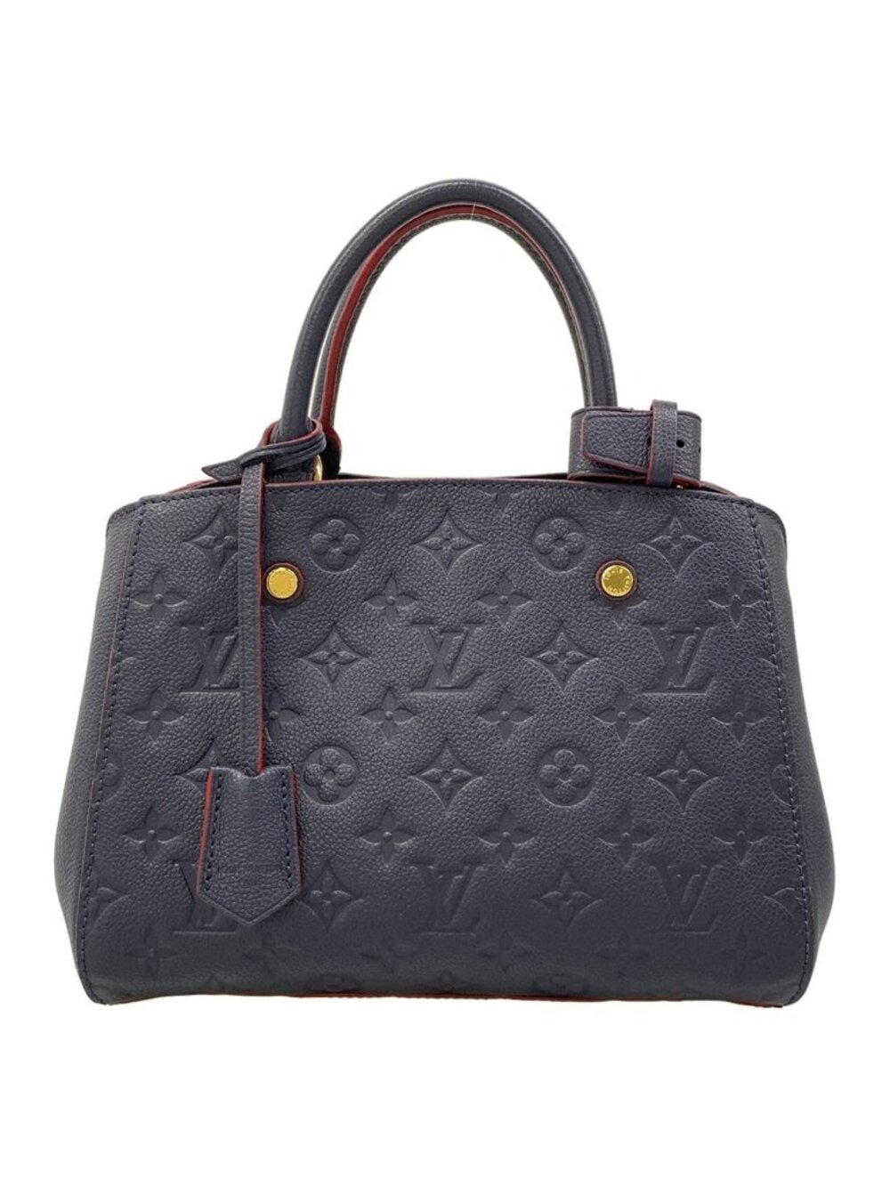 Louis Vuitton Handbag Monogram Empreinte Montaigne BB Marine Rouge Leather